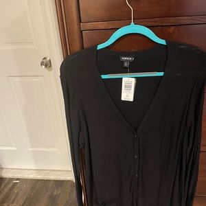 Long Black Semi-Sheer Sweater